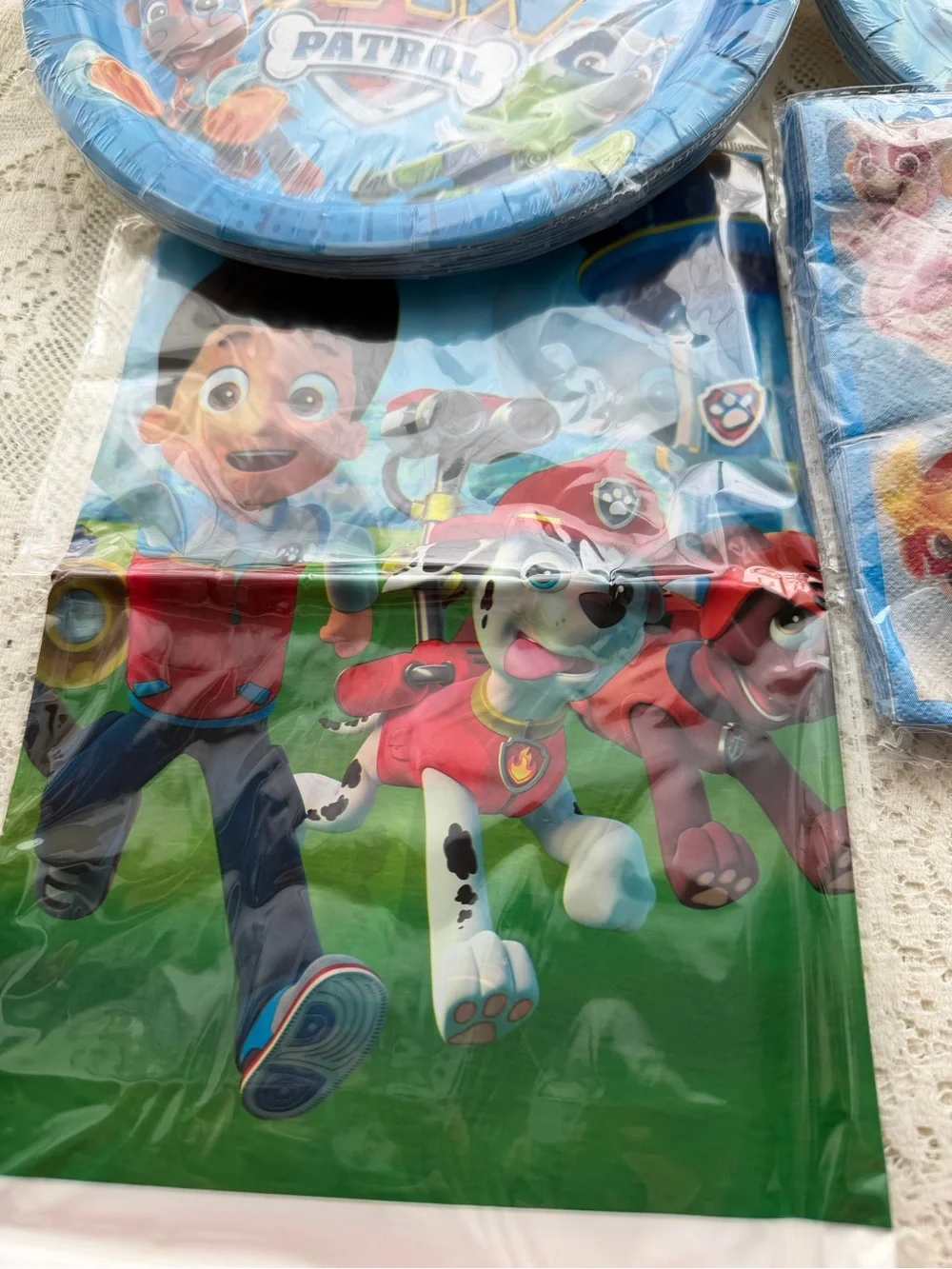 Paw Patrol Kids Blue Party Tableware Set - Plates, Cups & Favor Boxes